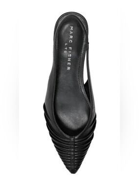 Marc Fisher Black Pointed Slingback Loafers